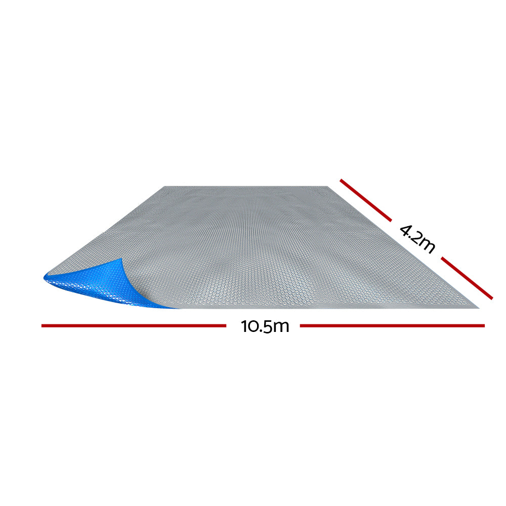 Aquabuddy 10.5x4.2m Solar Pool Cover 500 Micron Blue Silver