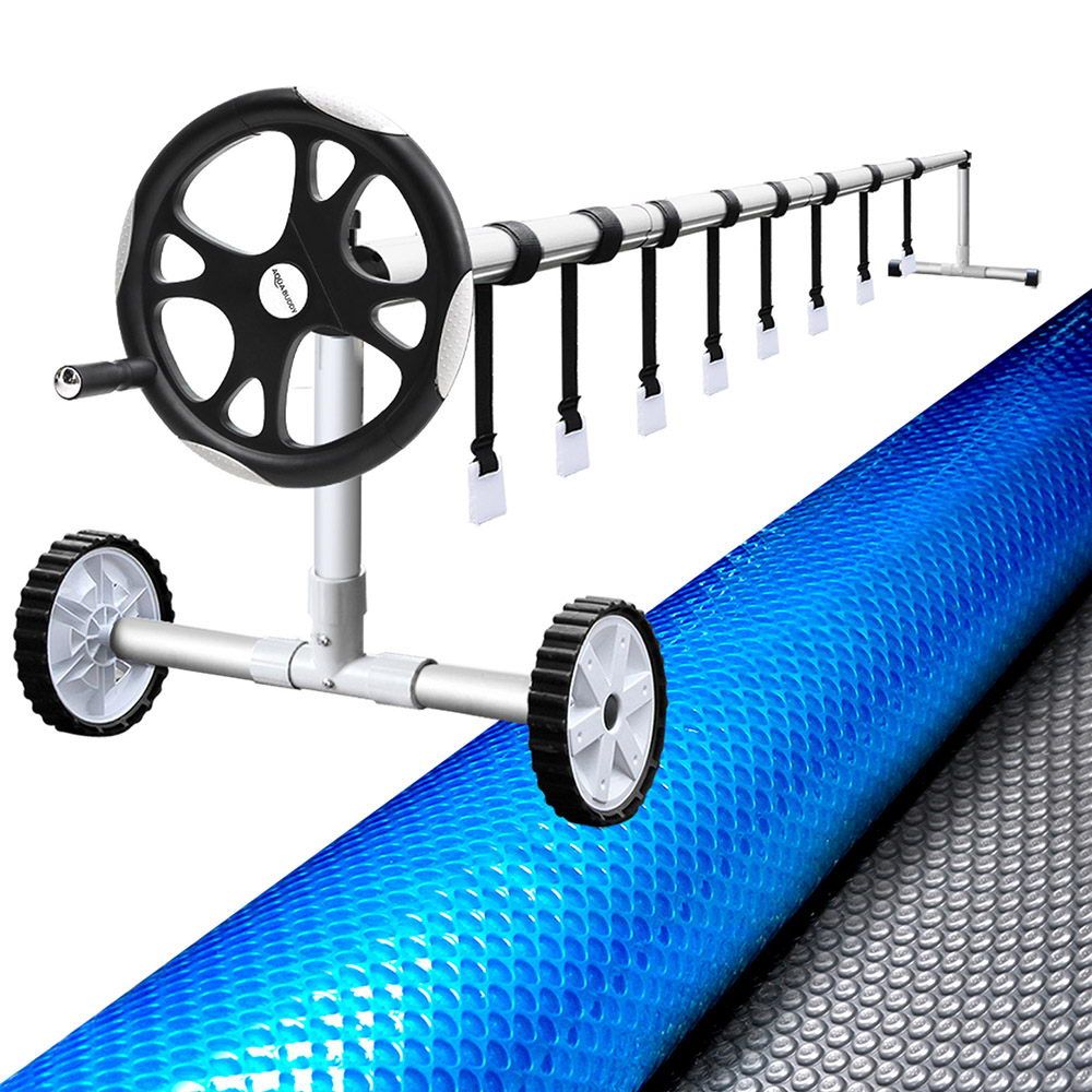 Aquabuddy 500 Micron Pool Cover 11x4.8m Solar Blanket with Roller