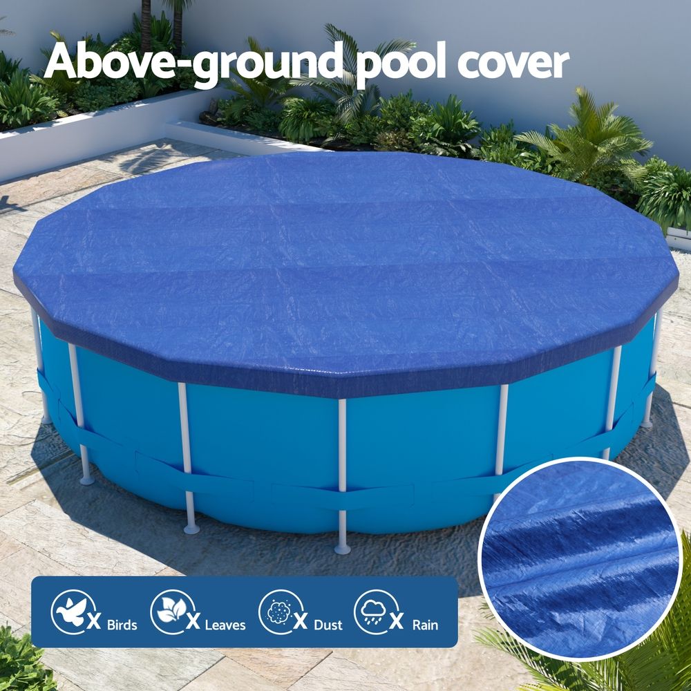 Aqua Buddy Round Pool Cover 3.66m Above-Ground Blue