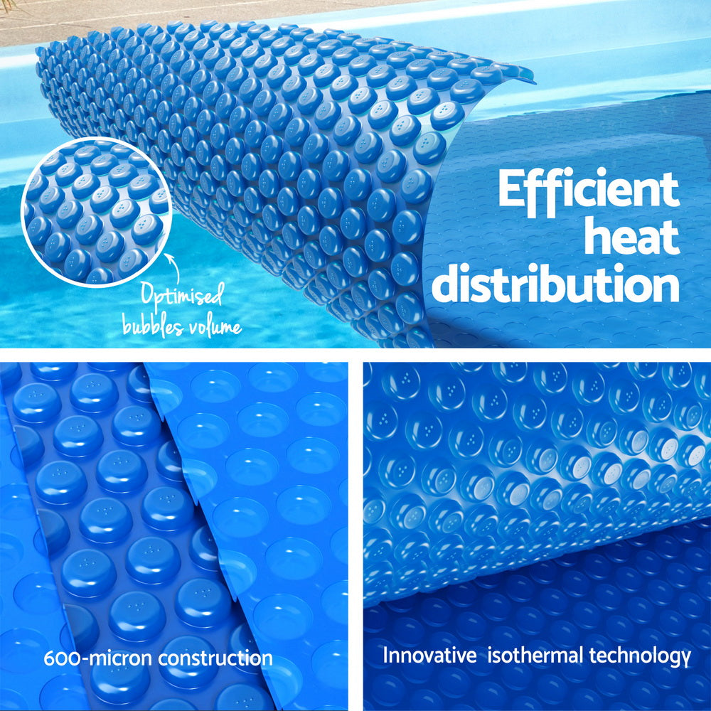 Aqua Buddy 6.5x3m Solar Pool Cover with 5.55m Roller Blue