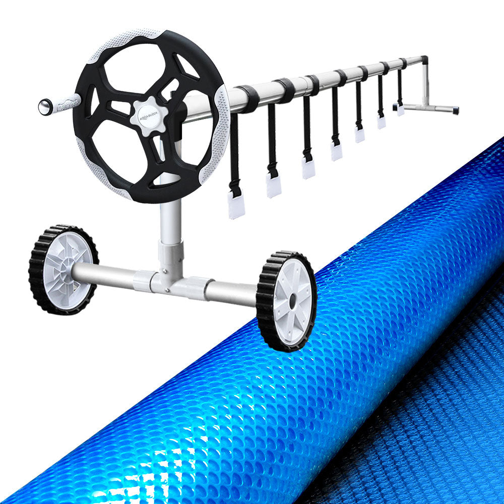 Aquabuddy 8x4.2m Pool Cover Solar Blanket Blue with 5.5m Roller