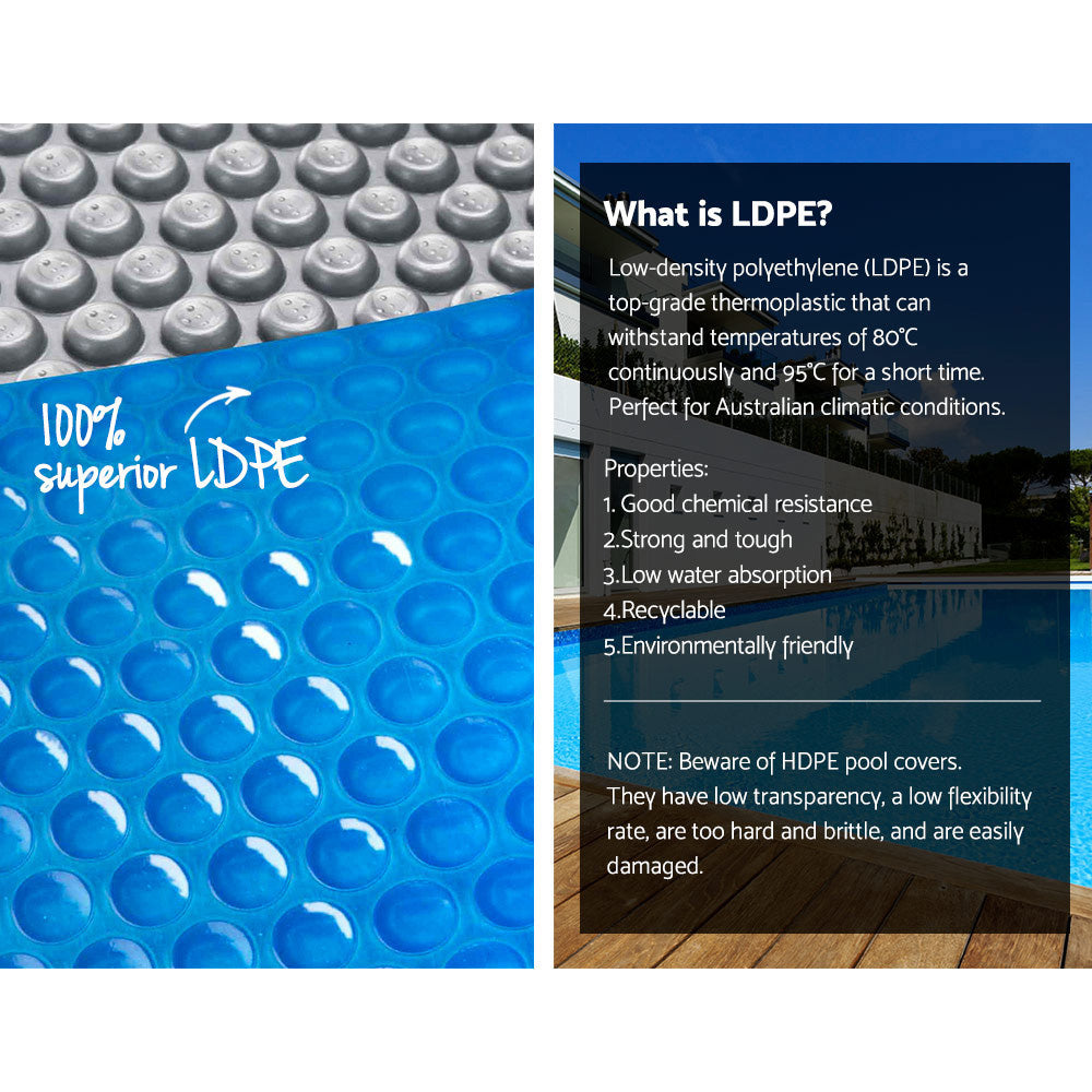 Aquabuddy 8x4.2m Solar Pool Cover 500 Micron Blue Silver