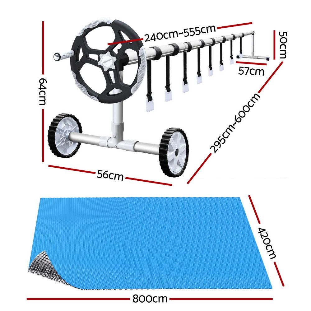 Aquabuddy Pool Cover 8x4.2m 400 Micron Silver Solar Blanket