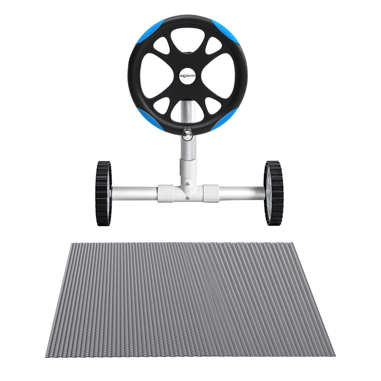 Aqua Buddy 8x4.2m Solar Pool Cover 600 Micron with 5.55m Roller Blue