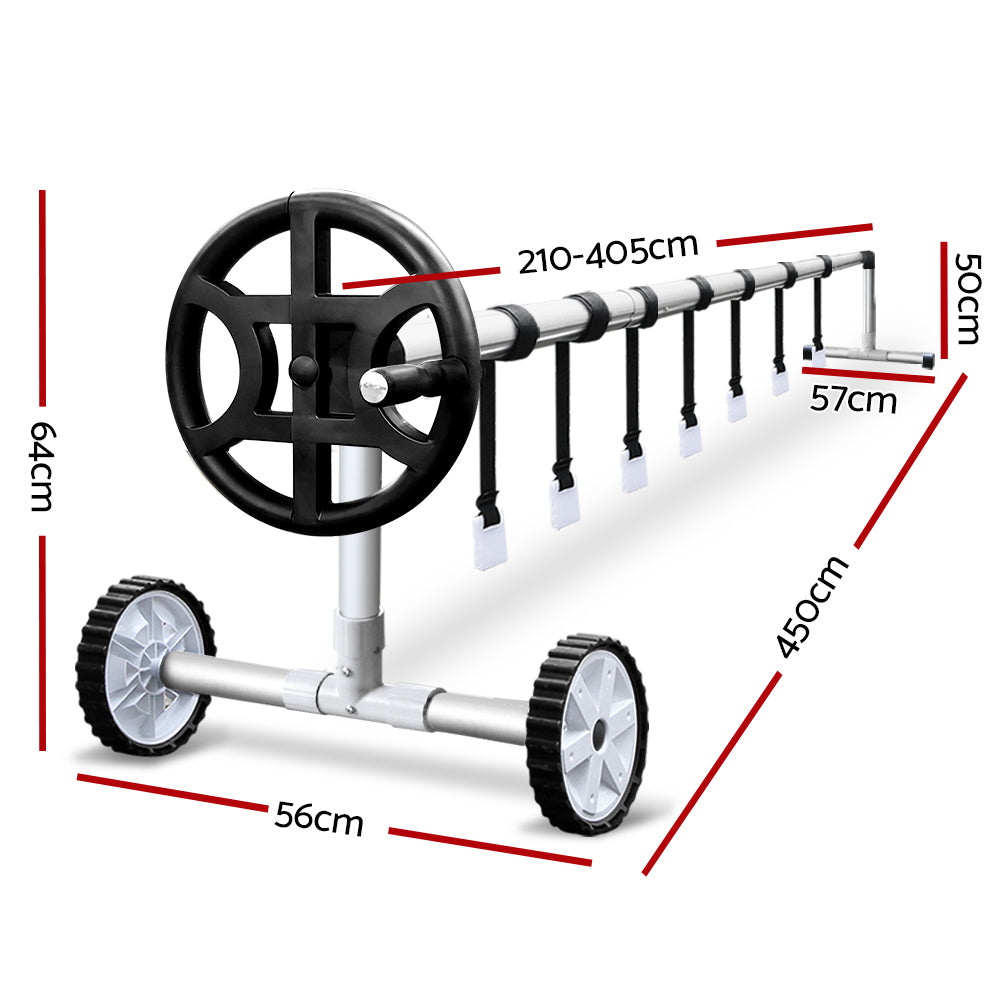 Aquabuddy 4m Adjustable Pool Cover Roller Silver