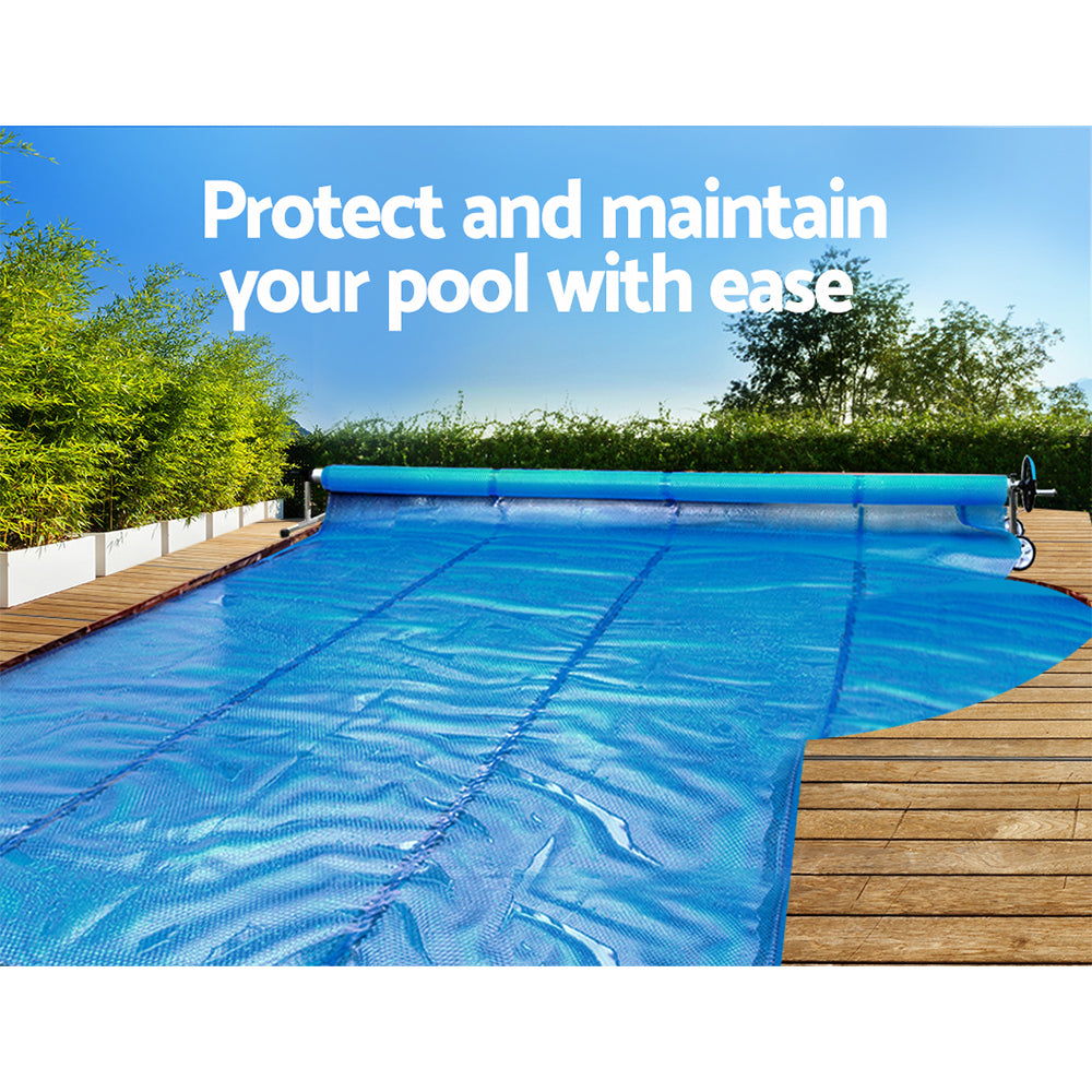Aquabuddy 5.5m Pool Cover Roller Adjustable Solar Blanket Reel Blue