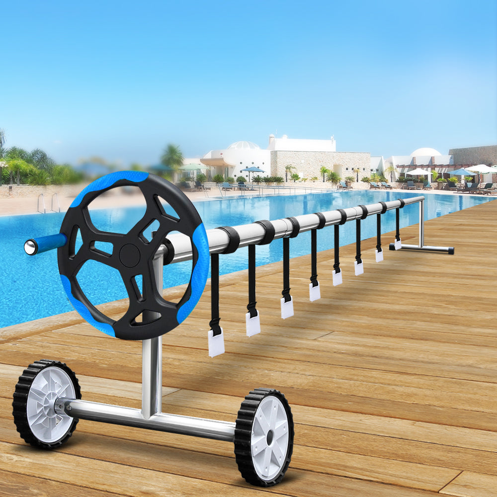 Aquabuddy 5.5m Pool Cover Roller Adjustable Solar Blanket Reel Blue