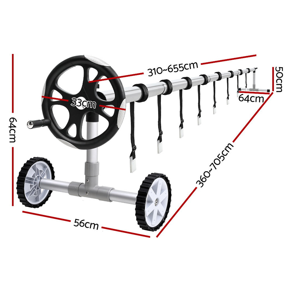 Aqua Buddy Adjustable Pool Cover Roller 6.55m Silver