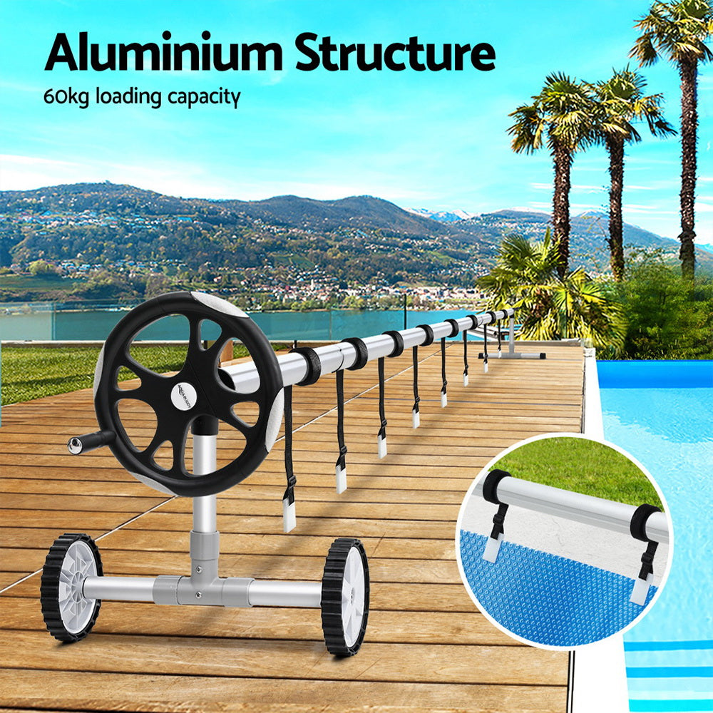 Aqua Buddy Adjustable Pool Cover Roller 6.55m Silver