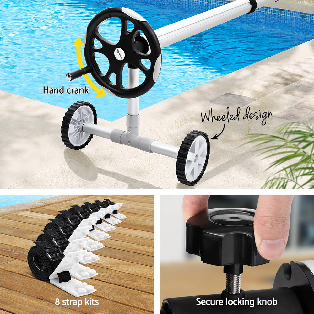 Aqua Buddy Adjustable Pool Cover Roller 6.55m Silver
