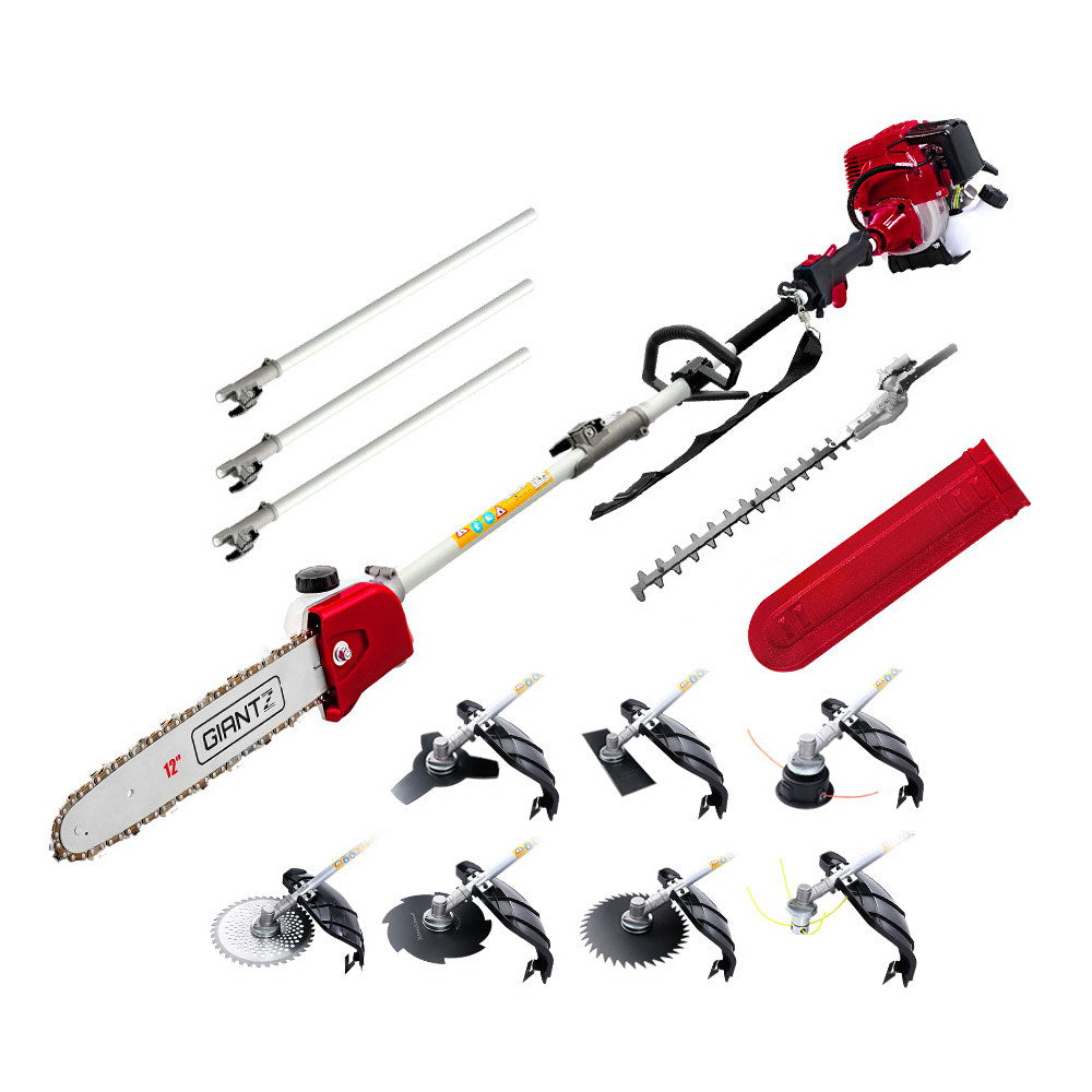 Pro-Series 40CC 4-Stroke 9-in-1 Pole Chainsaw Hedge Trimmer Brush Cutter Whipper Snipper