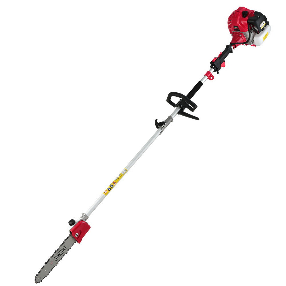 Giantz 62CC 2-in-1 Pole Chainsaw Hedge Trimmer 5.6m Reach Red