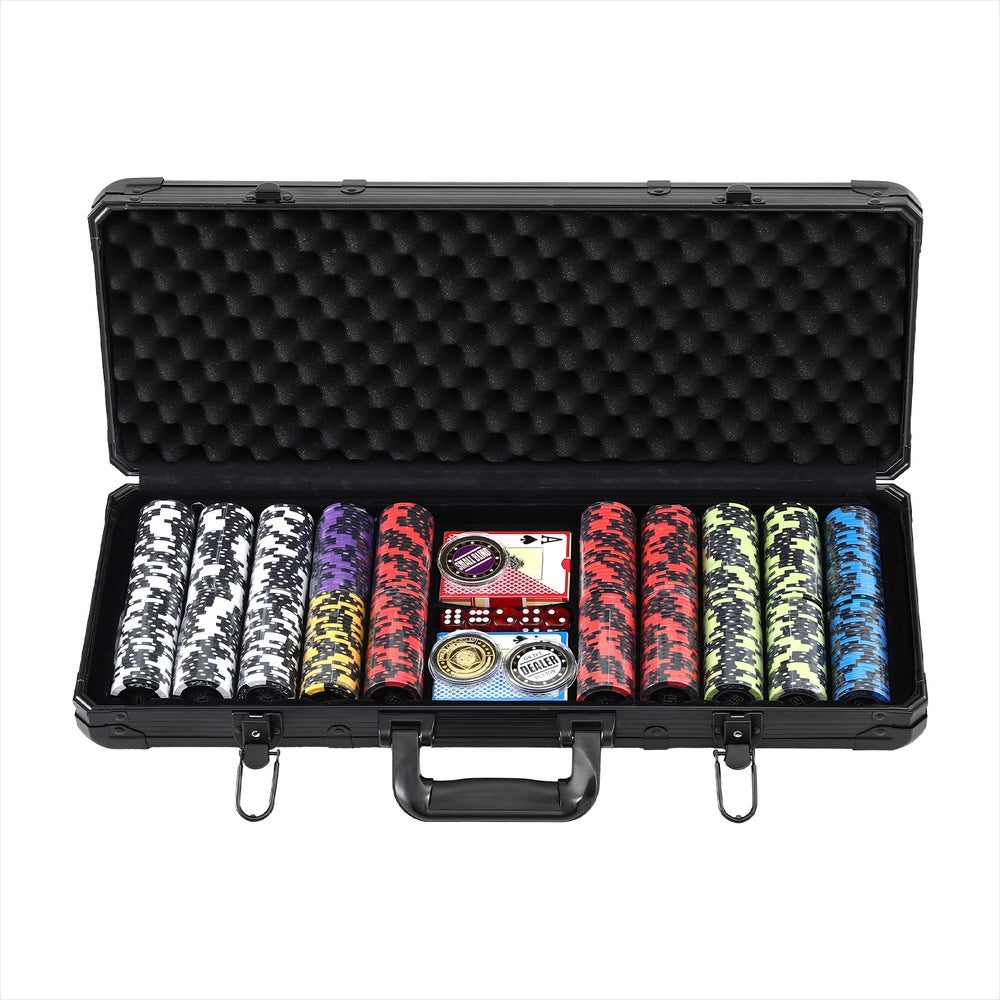 500PC Poker Chip Set 14g Casino Game Aluminium Case
