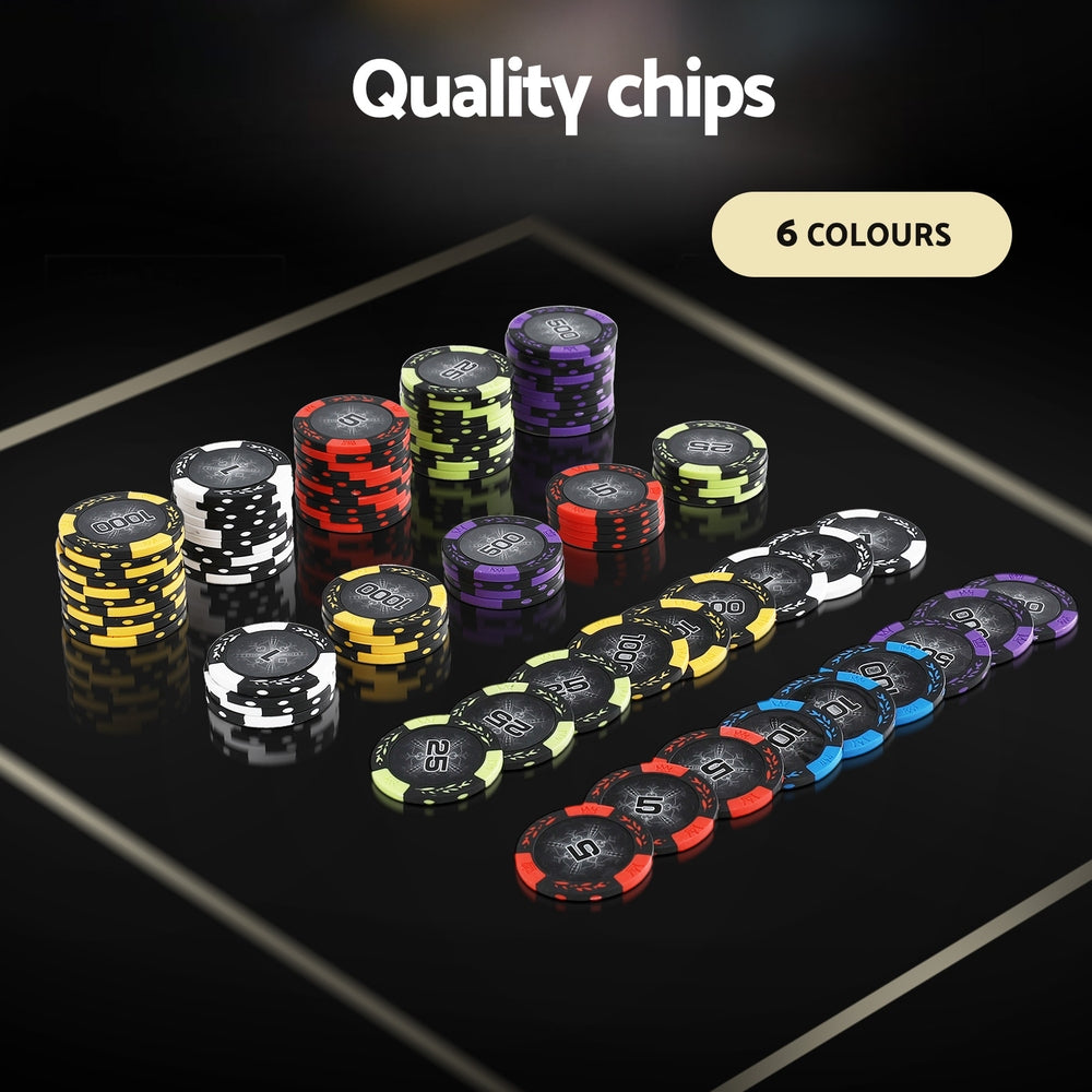 500PC Poker Chip Set 14g Casino Game Aluminium Case