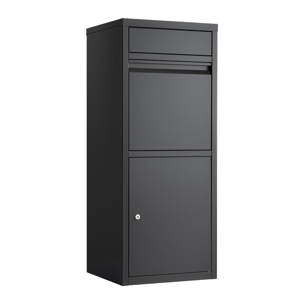 Gardeon Large Parcel Mailbox Black Weatherproof Steel