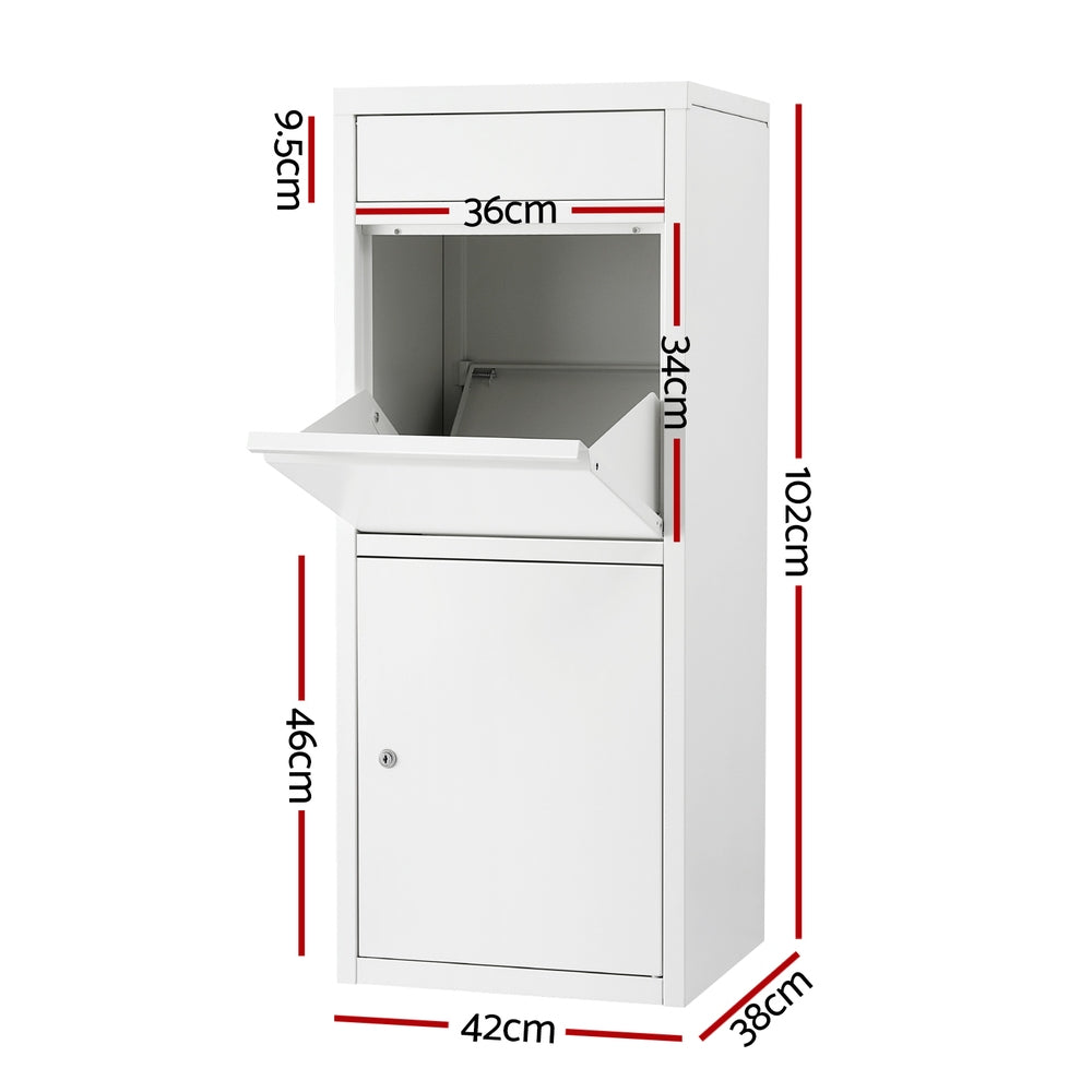Gardeon Large Parcel Letterbox Drop Box White