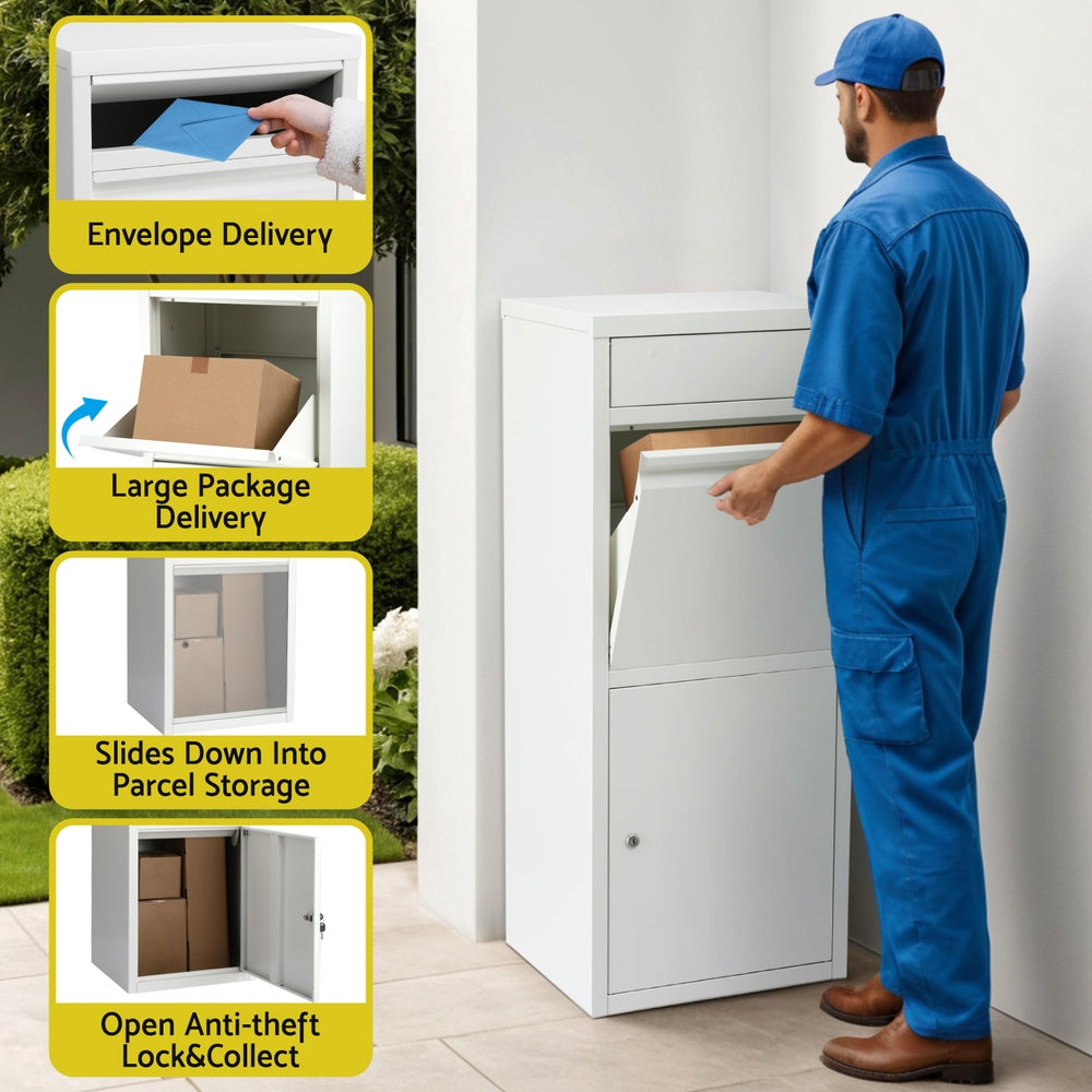 Gardeon Large Parcel Letterbox Drop Box White