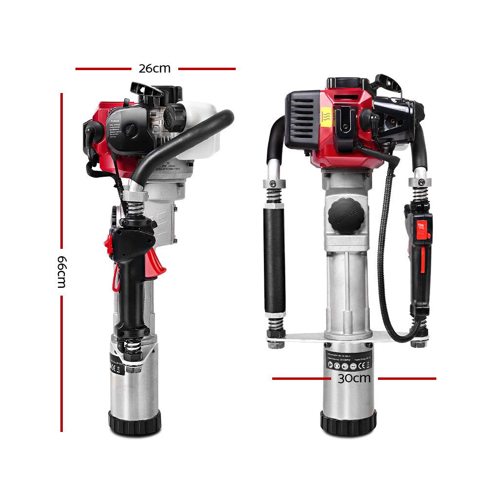 Giantz 55CC Petrol Post Driver 2-Stroke Rammer Red