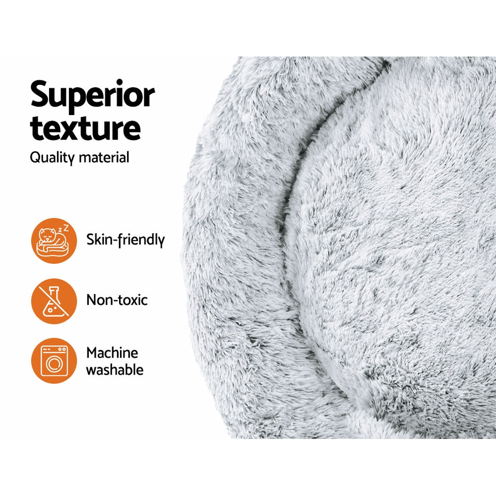 i.Pet Extra Large Pet Bed 110cm Calming Soft Plush Light Charcoal