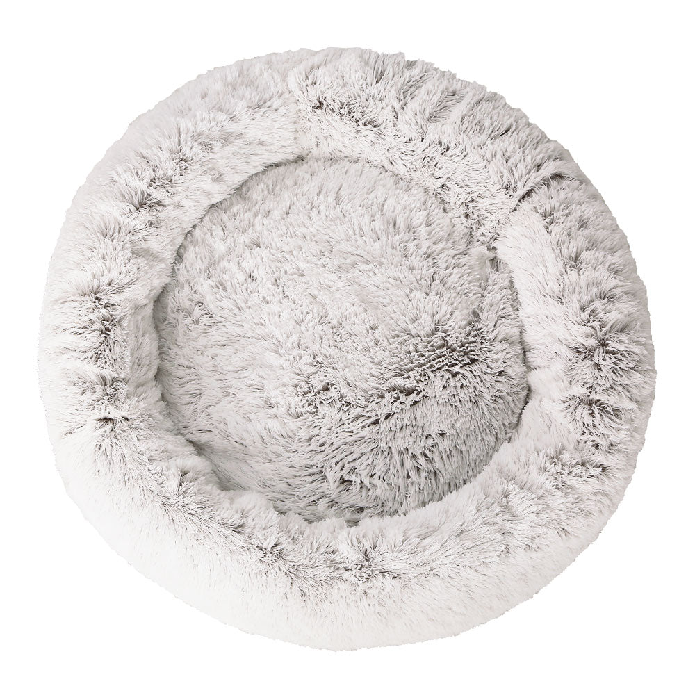 i.Pet Extra Large Calming Pet Bed 110cm Soft Plush White Brown