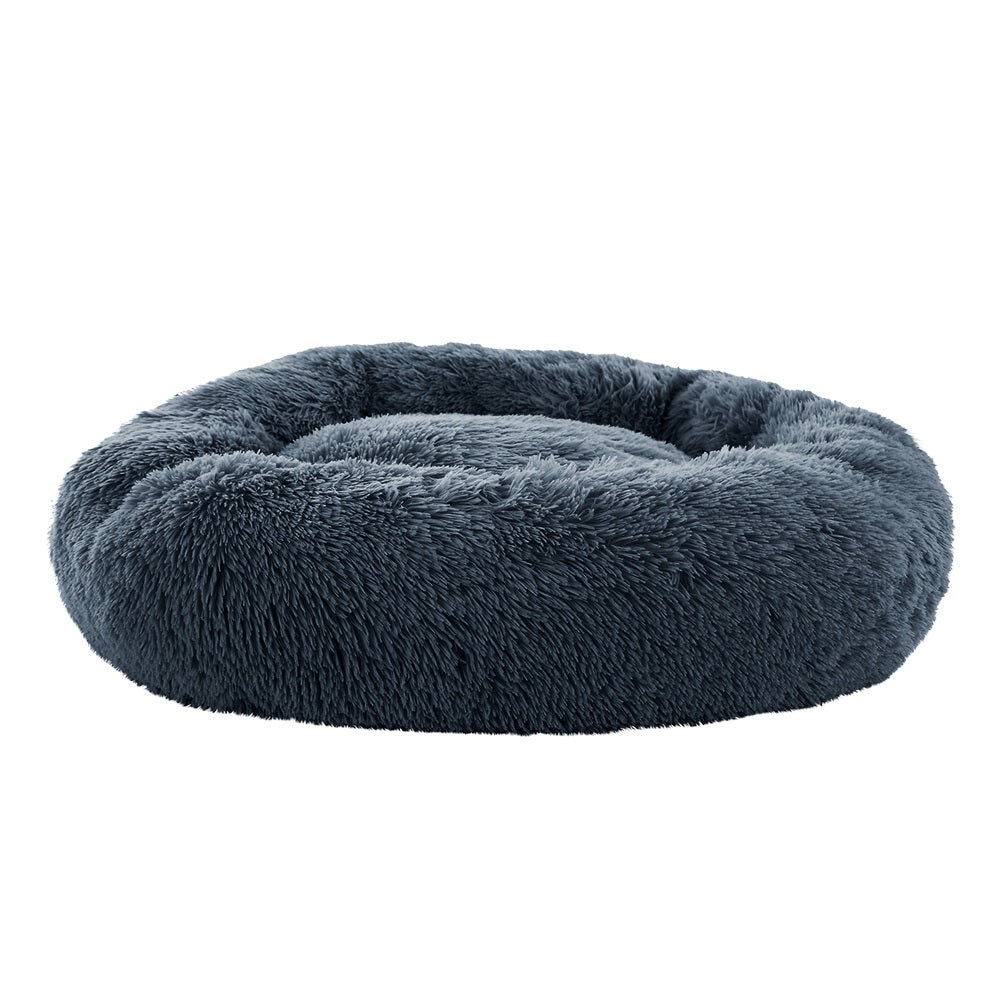 i.Pet Large Calming Pet Bed 90cm Dark Grey Plush