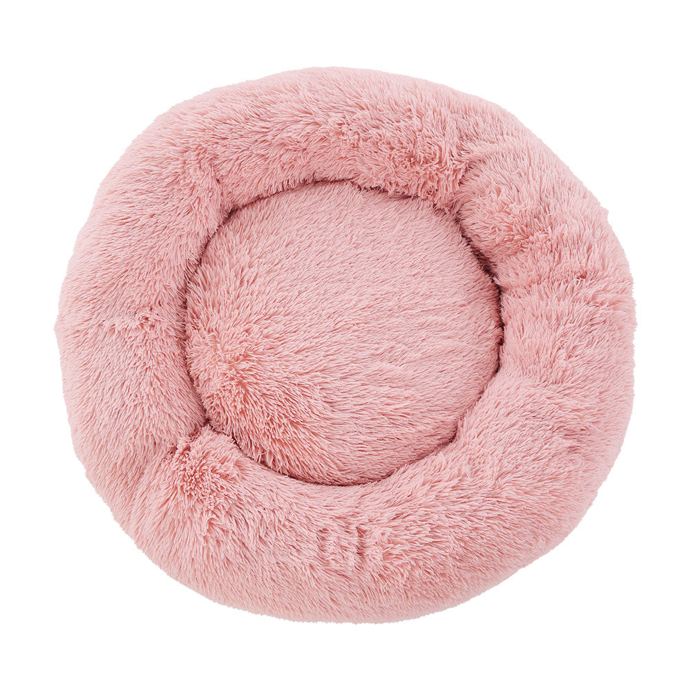 i.Pet Large Calming Pet Bed 90cm Soft Plush Pink