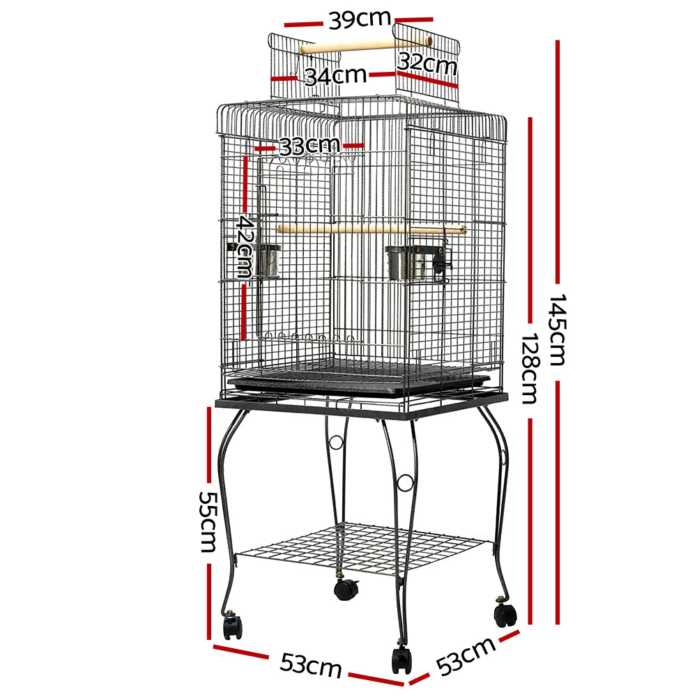 i.Pet 145cm Large Aviary Bird Cage Black Wrought Iron