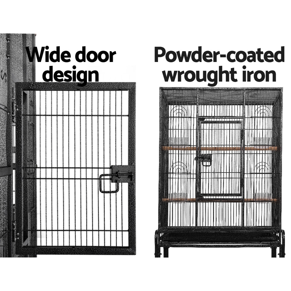 i.Pet 144cm Large Aviary Bird Cage Black