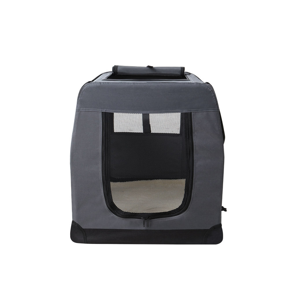 i.Pet Portable Pet Carrier Soft Crate 60x42cm Foldable Grey