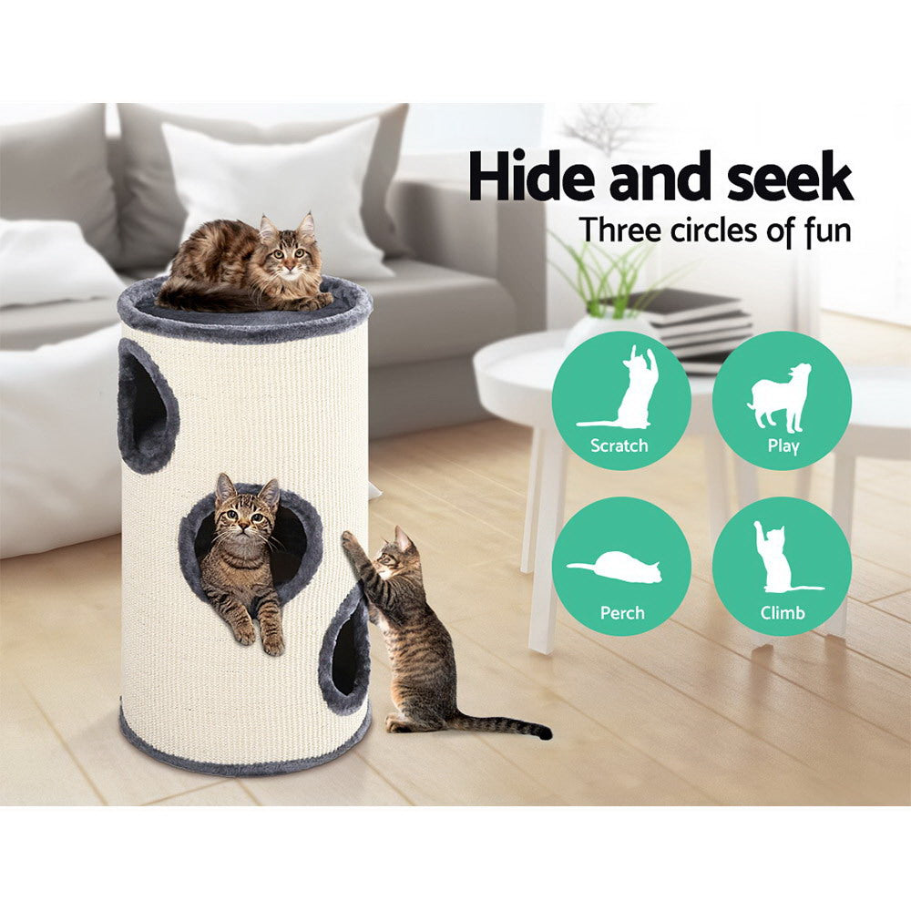 i.Pet 70cm Cat Tree Scratching Post Tower Wood Condo House