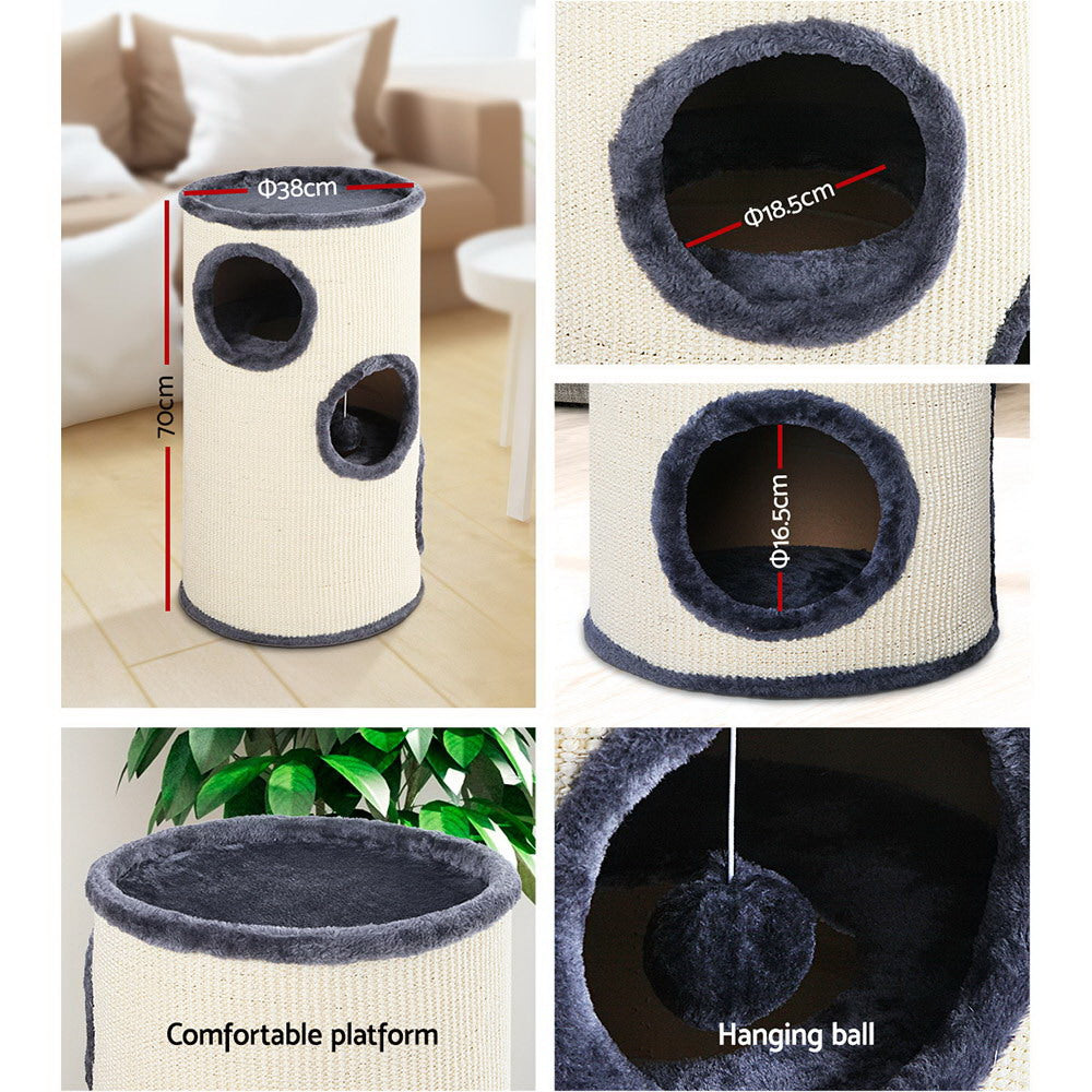 i.Pet 70cm Cat Tree Scratching Post Tower Wood Condo House