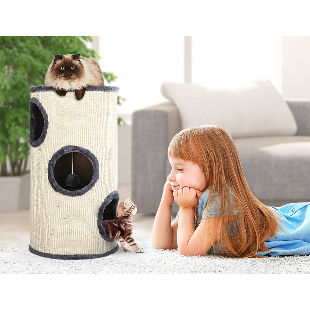 i.Pet 70cm Cat Tree Scratching Post Tower Wood Condo House