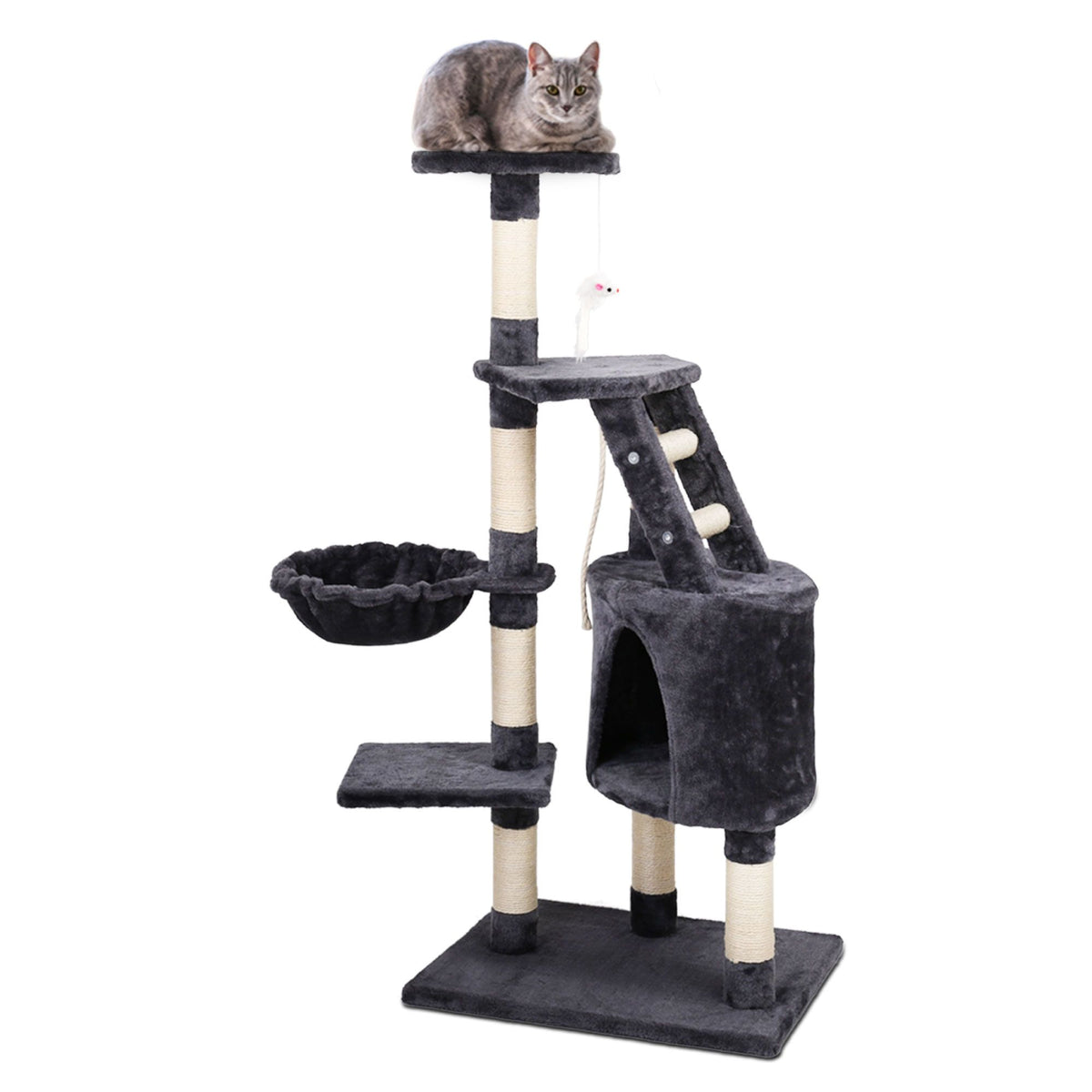 i.Pet Cat Tree 120cm Scratching Post with Condo and Ladder
