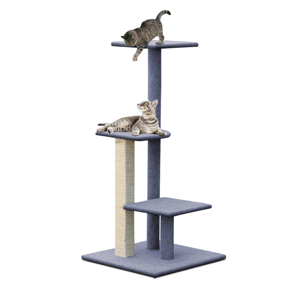 i.Pet 124cm Cat Tree Scratching Post Tower Wood Condo