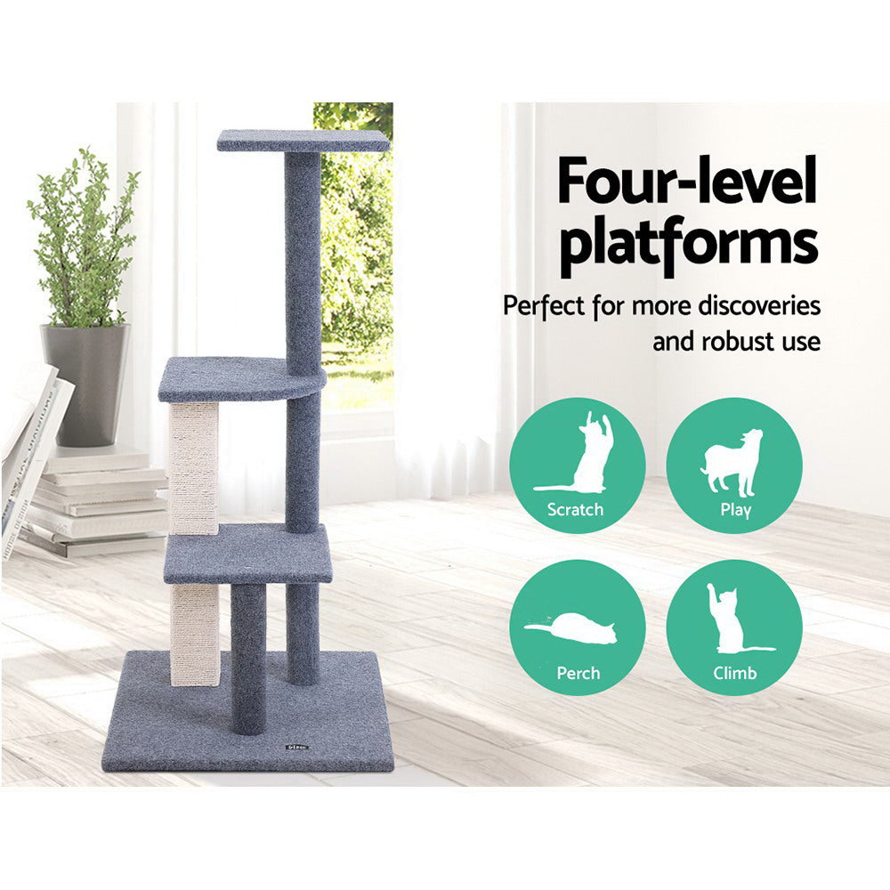 i.Pet 124cm Cat Tree Scratching Post Tower Wood Condo