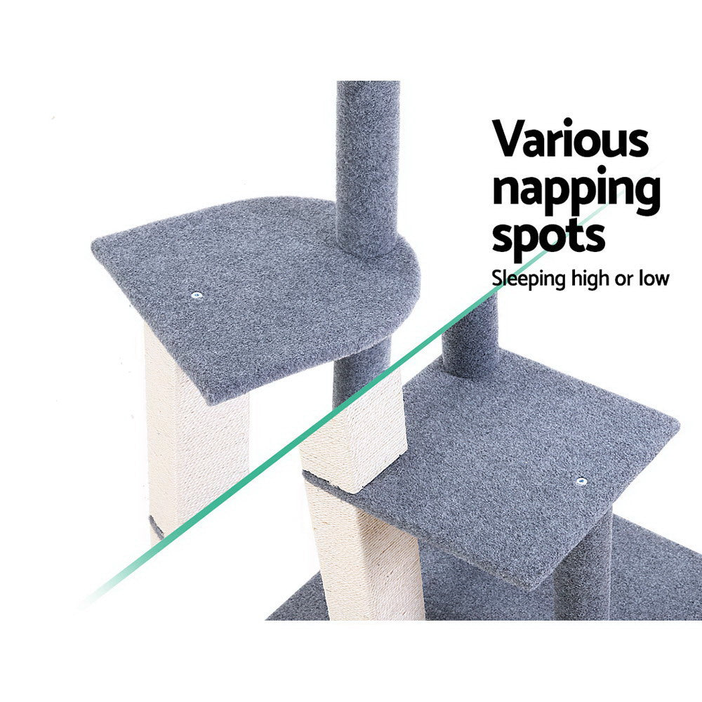i.Pet 124cm Cat Tree Scratching Post Tower Wood Condo