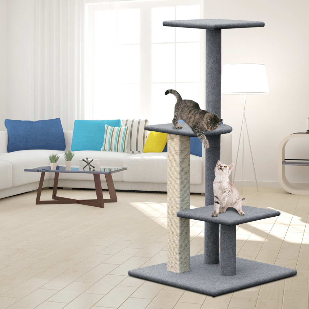i.Pet 124cm Cat Tree Scratching Post Tower Wood Condo