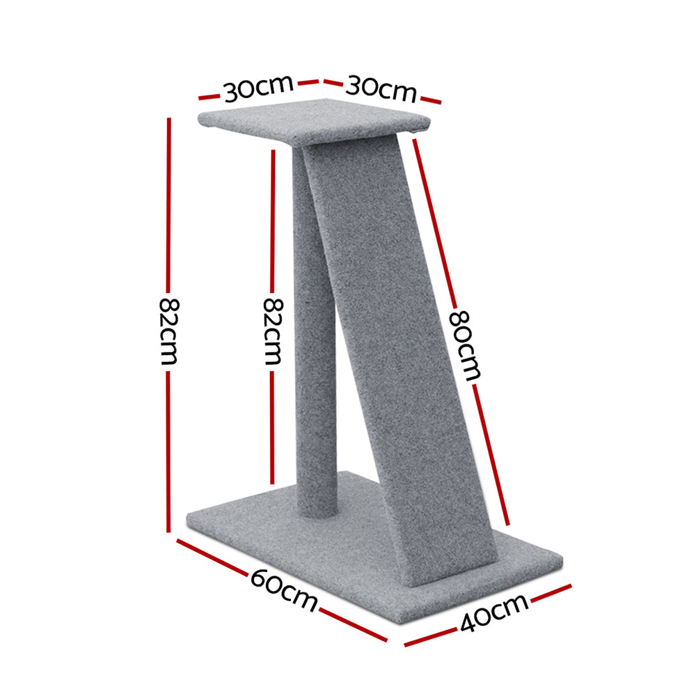 i.Pet 82cm Cat Tree Scratching Post Tower Grey