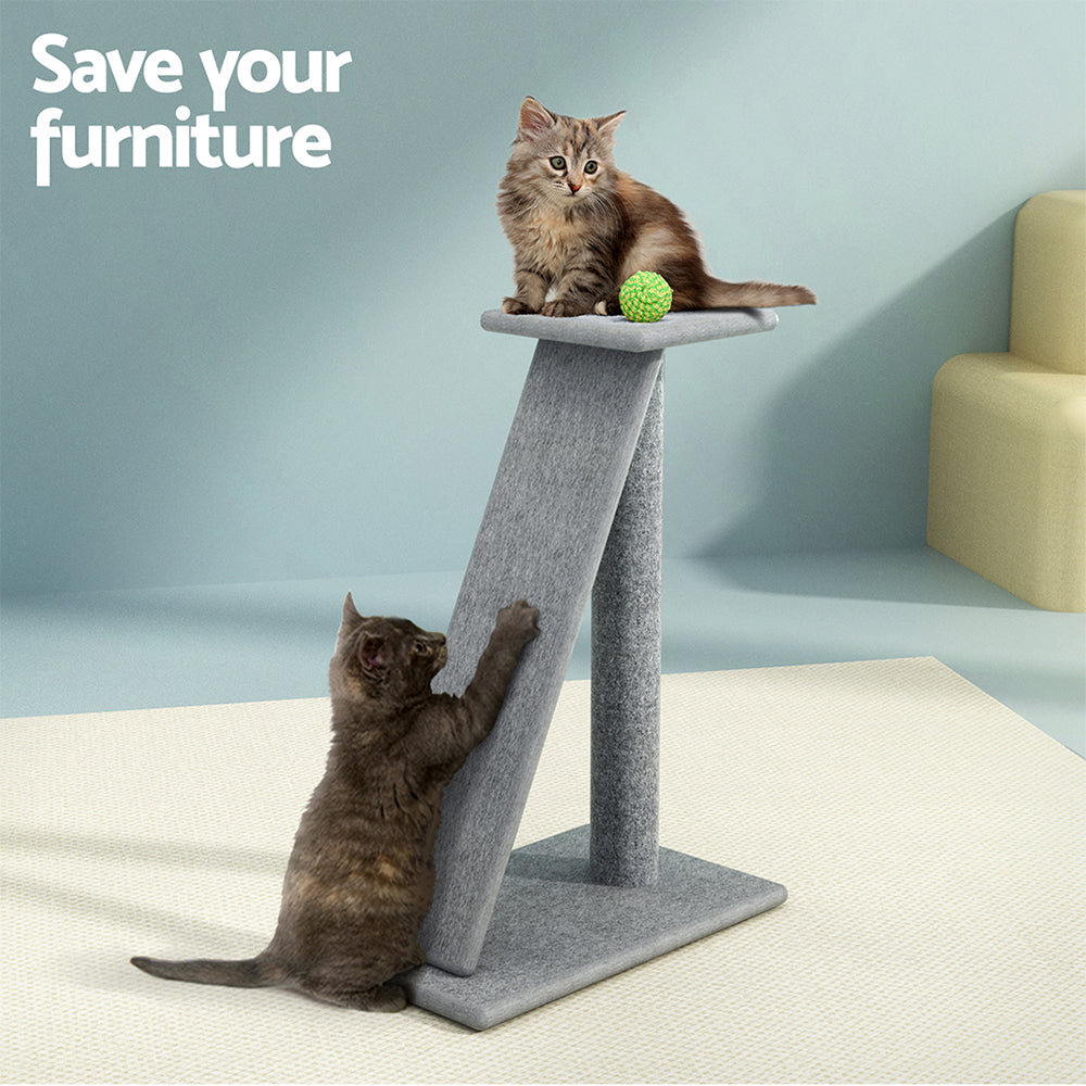 i.Pet 82cm Cat Tree Scratching Post Tower Grey