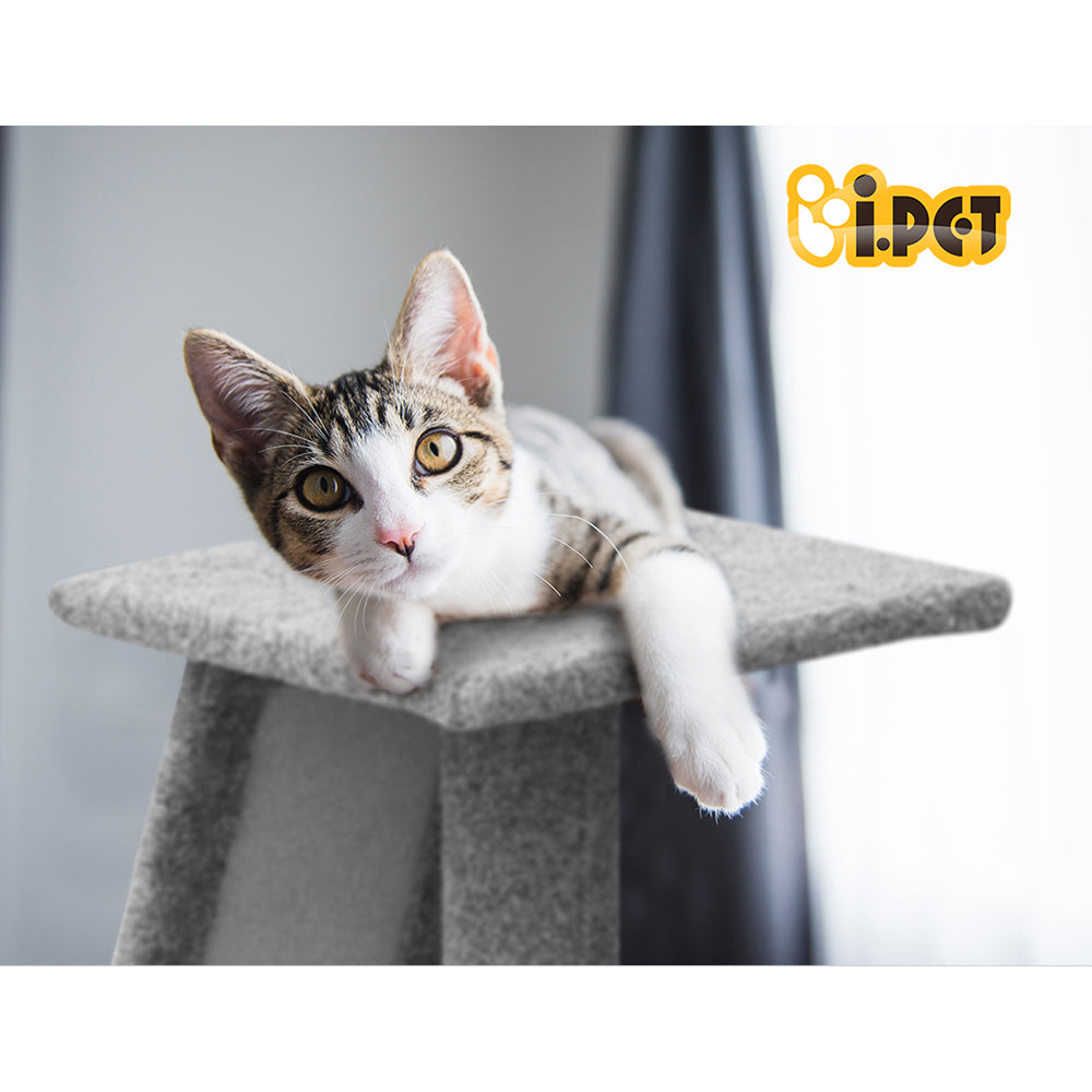 i.Pet 82cm Cat Tree Scratching Post Tower Grey