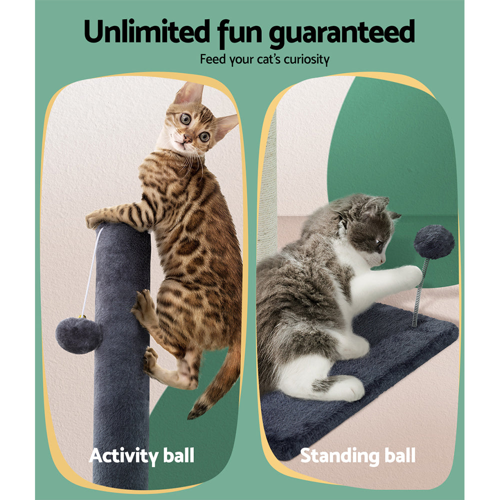 Xena 105cm Cat Tree Scratching Post Condo Grey