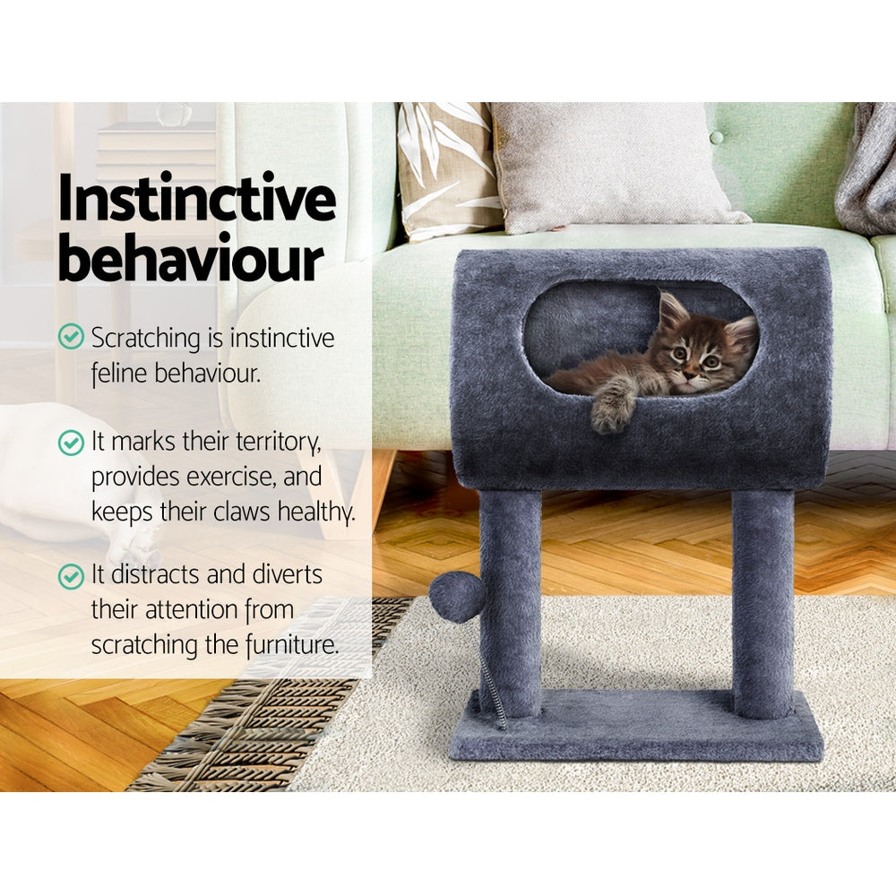 Oolie 53cm Cat Tree Scratching Post Tower Grey