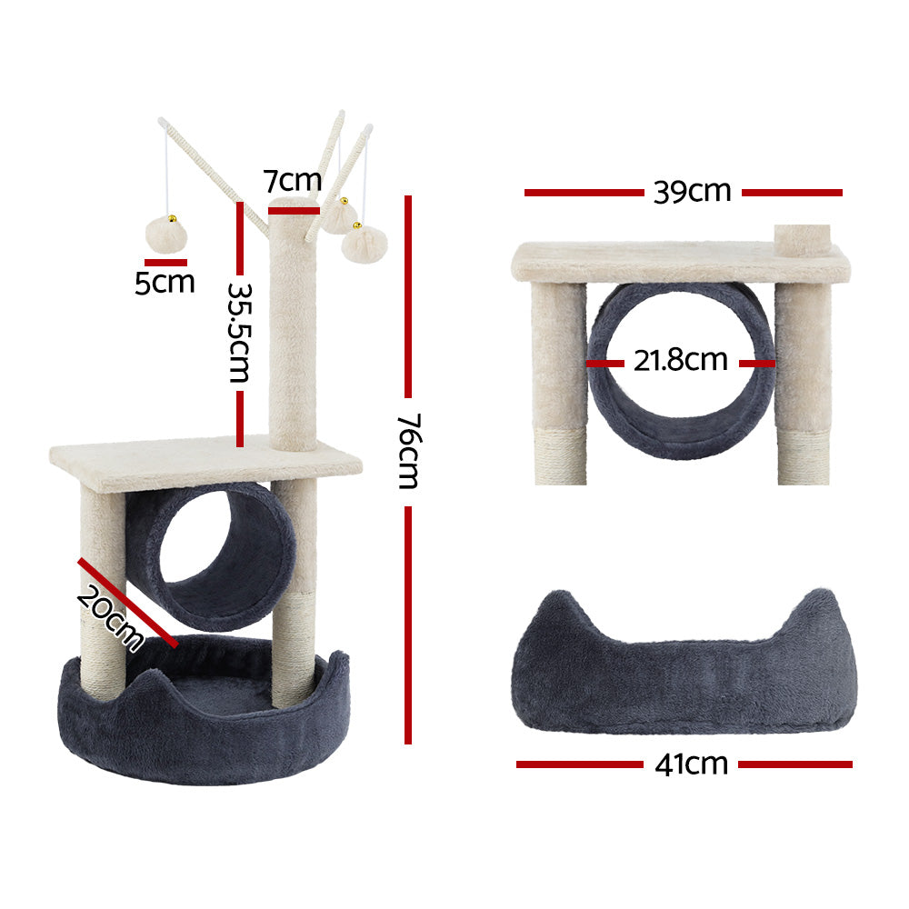 Duomo 76cm Cat Tree Scratching Post Tower Grey