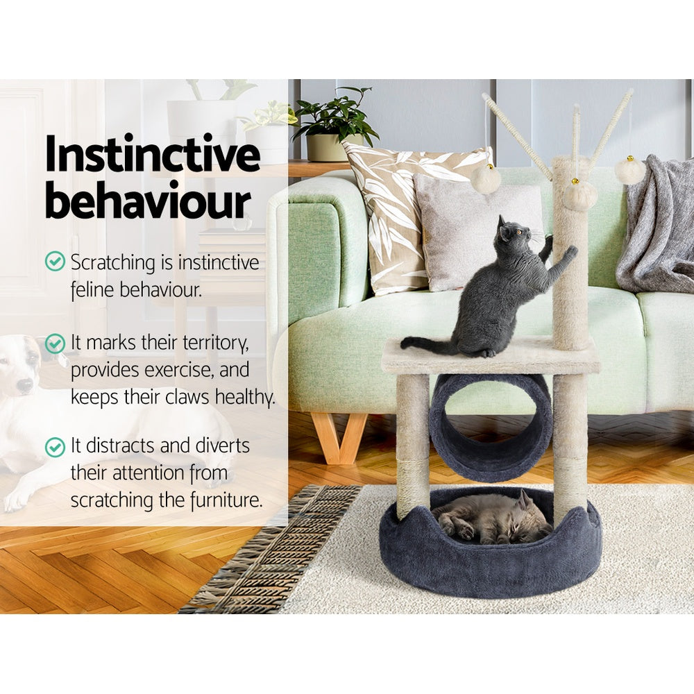 Duomo 76cm Cat Tree Scratching Post Tower Grey