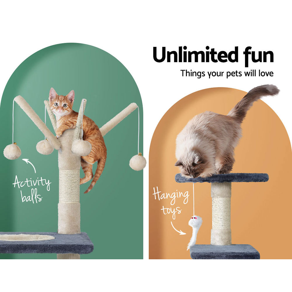 Myra 110cm Cat Tree Tower Scratching Post Wood Condo House Toys