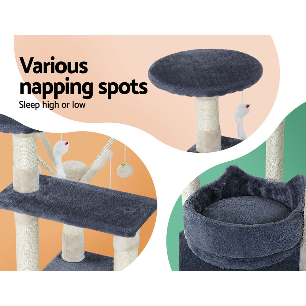 Myra 110cm Cat Tree Tower Scratching Post Wood Condo House Toys