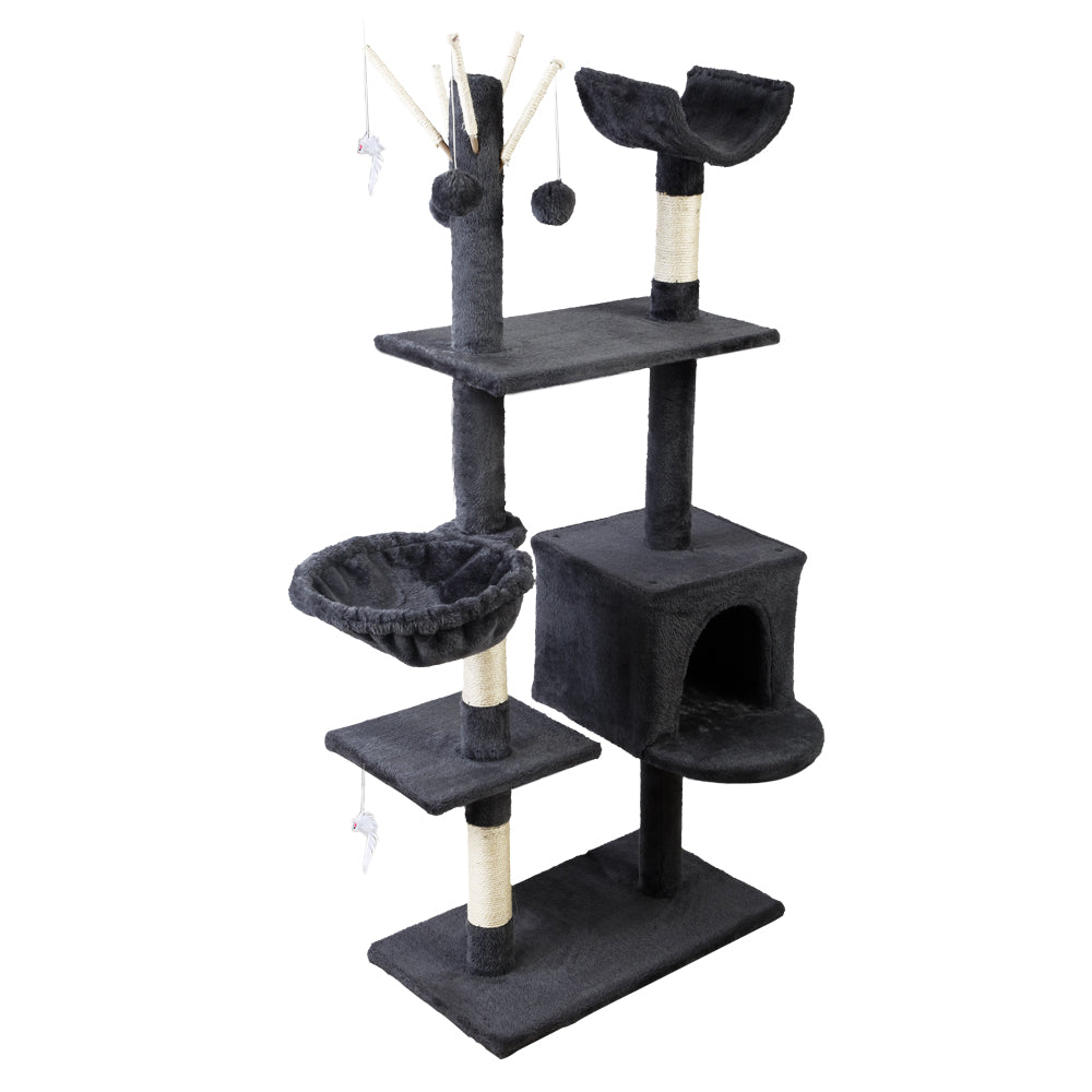 Umon 140cm Cat Tree Tower Scratching Post Grey