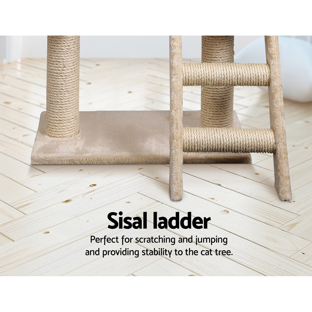 i.Pet 100cm Cat Tree Tower Scratching Post Condo Bed Beige