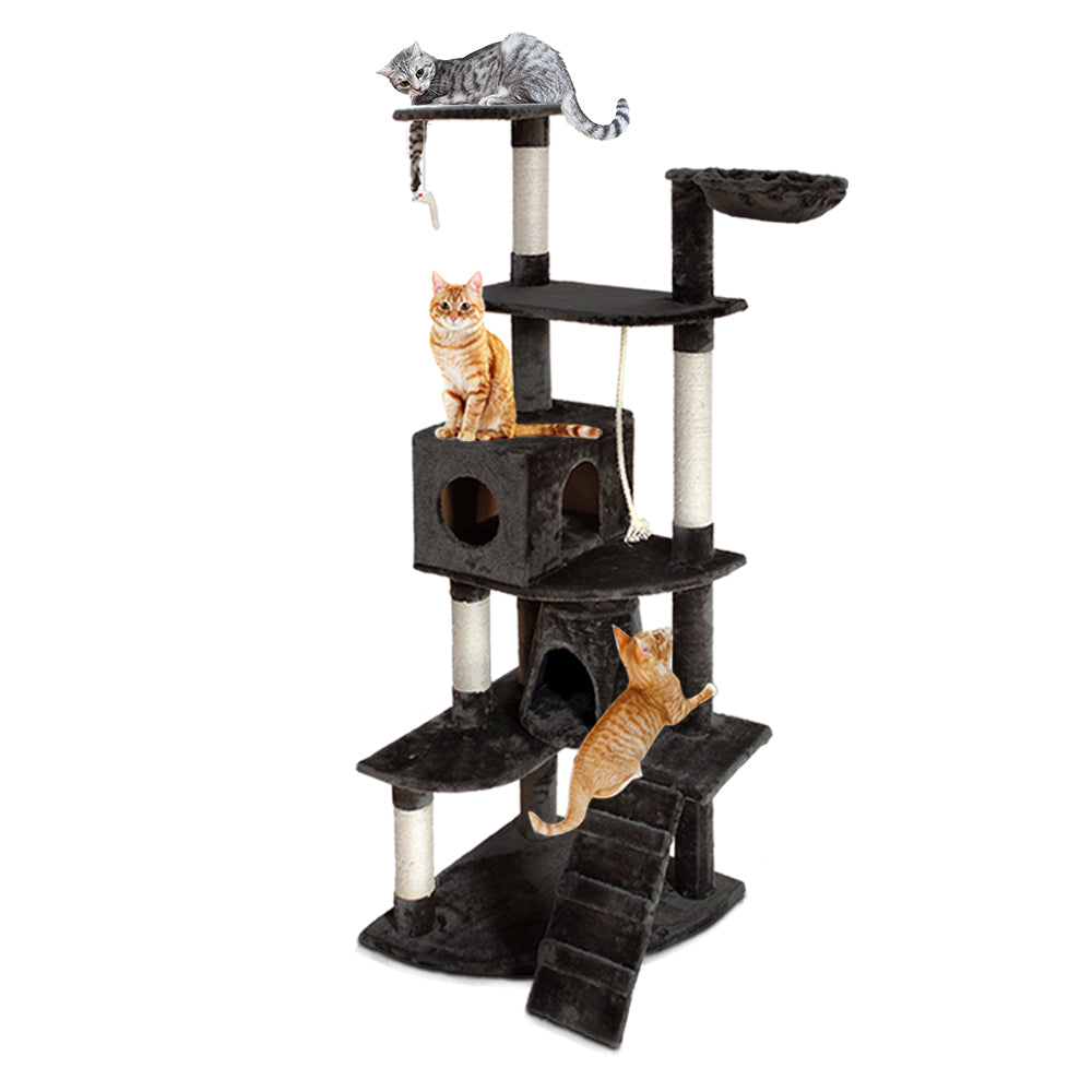 Stoney 193cm Cat Tower Scratching Post Condo Grey