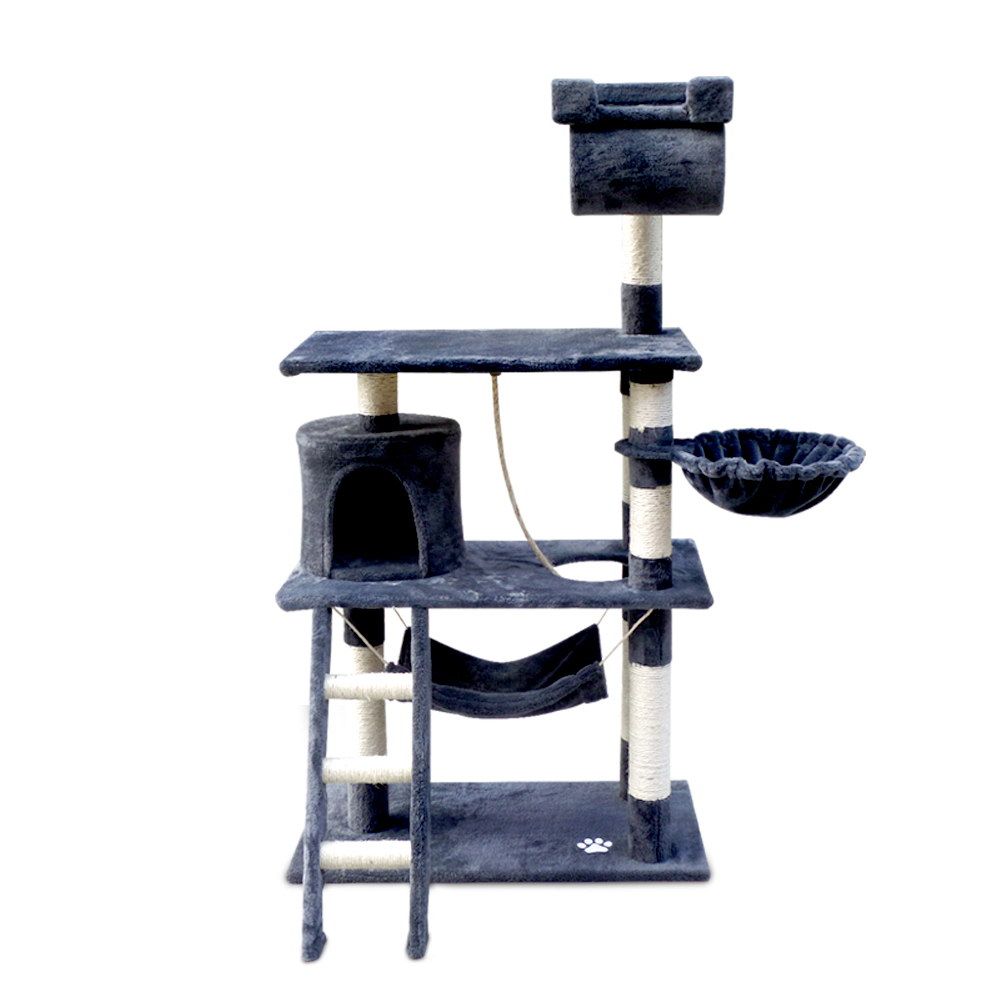 i.Pet Cat Tree 141cm Tower Scratching Post Grey